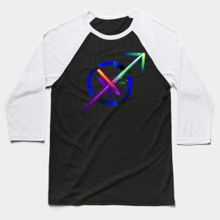 Sagittarius zodiac sign luminescent paint Baseball T-Shirt